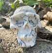 Natural Moss Agate Skull Skeleton Carving Wholesale Natural Crystal Healing Stone Decoration