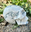 Natural Moss Agate Skull Skeleton Carving Wholesale Natural Crystal Healing Stone Decoration