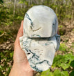 Natural Moss Agate Skull Skeleton Carving Wholesale Natural Crystal Healing Stone Decoration