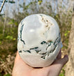 Natural Moss Agate Skull Skeleton Carving Wholesale Natural Crystal Healing Stone Decoration