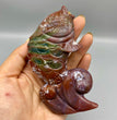 10CM Ocean Jasper Handcarved Arowana Fish Carving Natural Crystal Home Decoration Gift