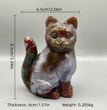 8.5CM Ocean Jasper Handcarved Sitting Cat Carving Natural Crystal Home Decoration Gift