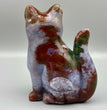 8.5CM Ocean Jasper Handcarved Sitting Cat Carving Natural Crystal Home Decoration Gift