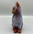 8.5CM Ocean Jasper Handcarved Sitting Cat Carving Natural Crystal Home Decoration Gift