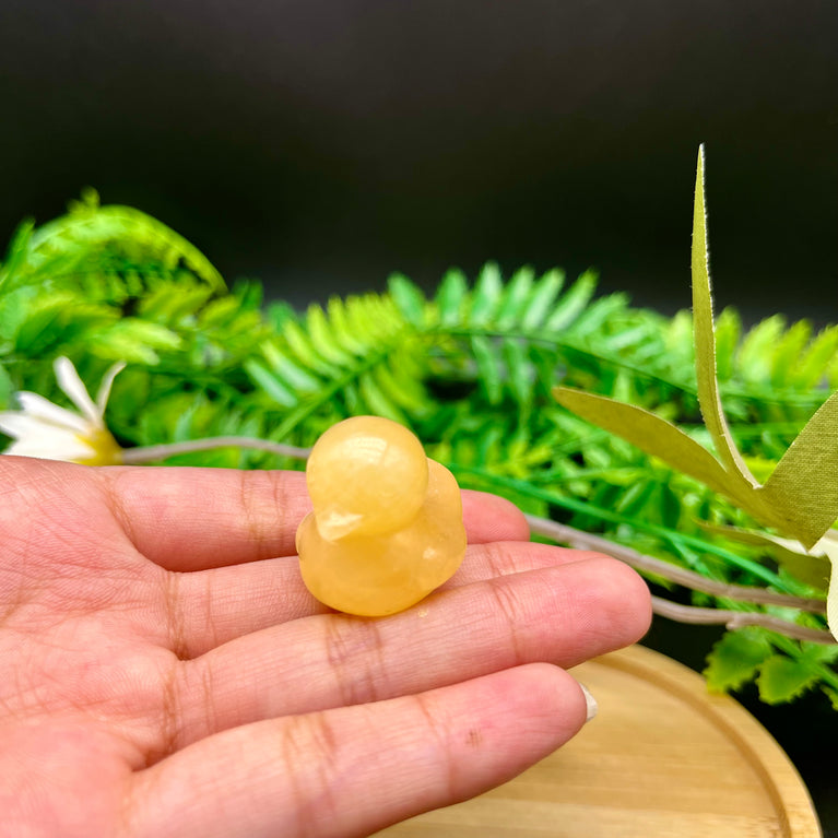 3CM/7CM Yellow Rubber Duck Stone Carving Natural Crystal Gift Home Decoration