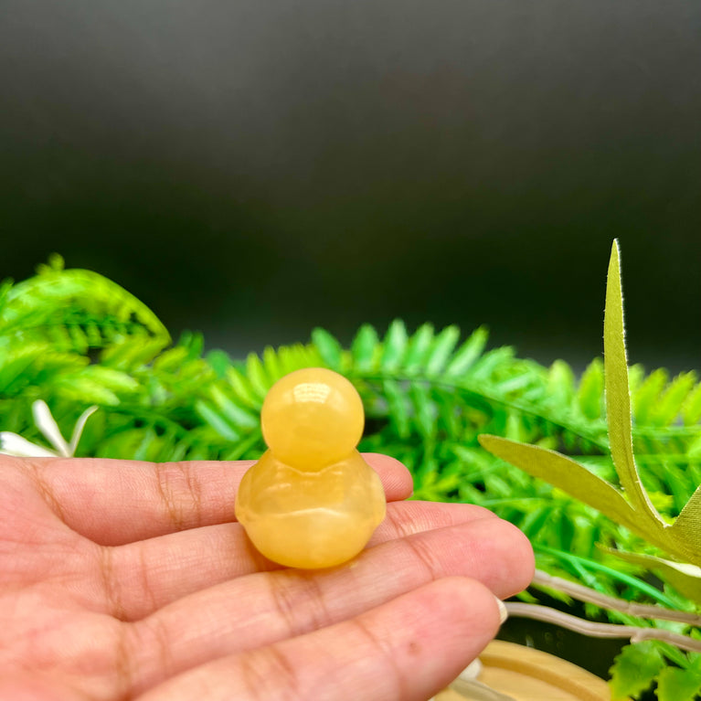 3CM/7CM Yellow Rubber Duck Stone Carving Natural Crystal Gift Home Decoration