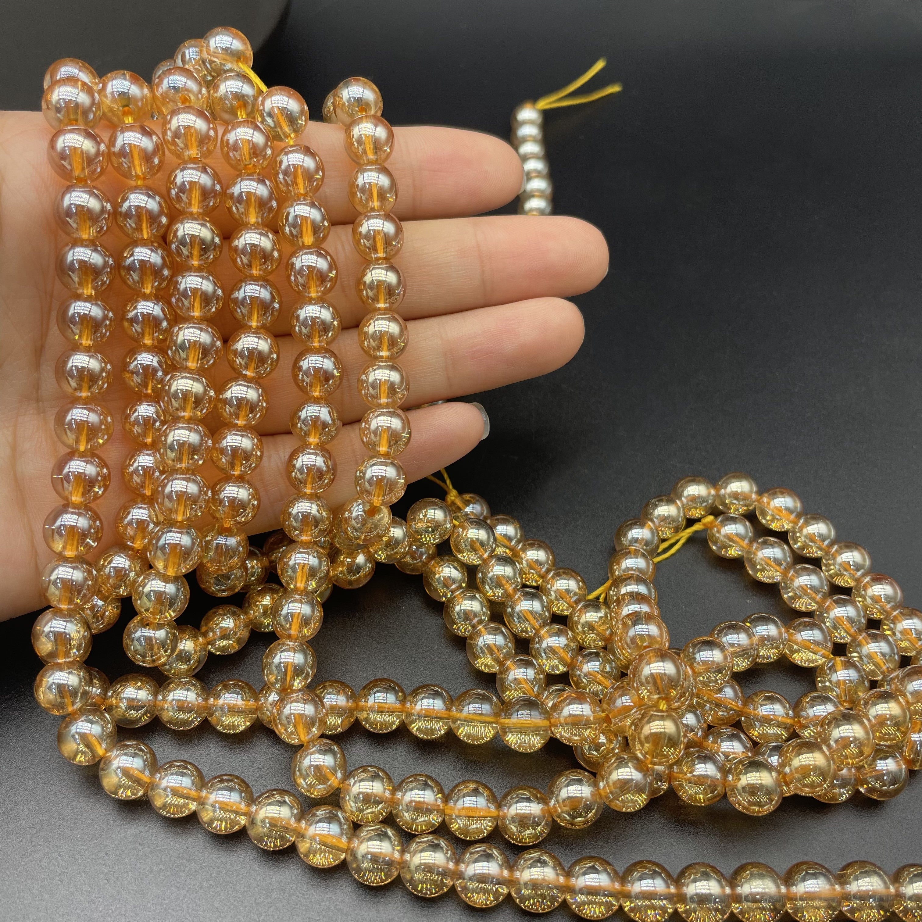 Champagne Aura Quartz Beads Strands Loose Beads