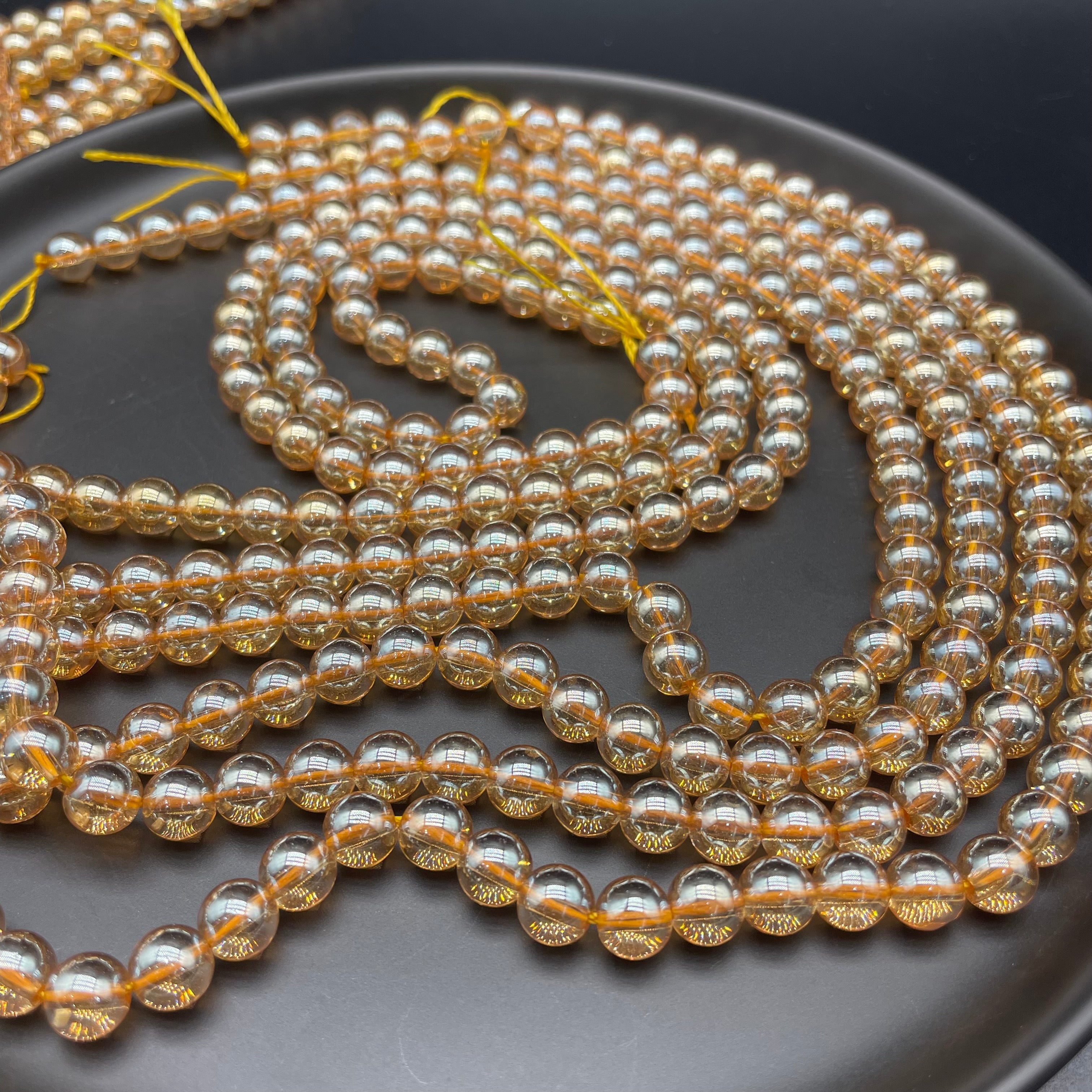 Champagne Aura Quartz Beads Strands Loose Beads