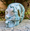 Natural Moss Agate Skull Skeleton Carving Wholesale Natural Crystal Healing Stone Decoration