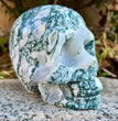 Natural Moss Agate Skull Skeleton Carving Wholesale Natural Crystal Healing Stone Decoration