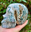 Natural Moss Agate Skull Skeleton Carving Wholesale Natural Crystal Healing Stone Decoration