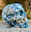 Natural Moss Agate Skull Carving Wholesale Natural Crystal Healing Stone Home Decoration