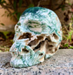 Natural Moss Agate Skull Carving Wholesale Natural Crystal Healing Stone Home Decoration