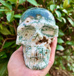 Natural Moss Agate Skull Carving Wholesale Natural Crystal Healing Stone Home Decoration