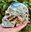 Natural Moss Agate Skull Carving Wholesale Natural Crystal Healing Stone Home Decoration