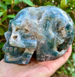 Natural Moss Agate Skull Skeleton Carving Wholesale Natural Crystal Healing Stone Decoration