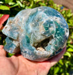 Natural Moss Agate Skull Skeleton Carving Wholesale Natural Crystal Healing Stone Decoration