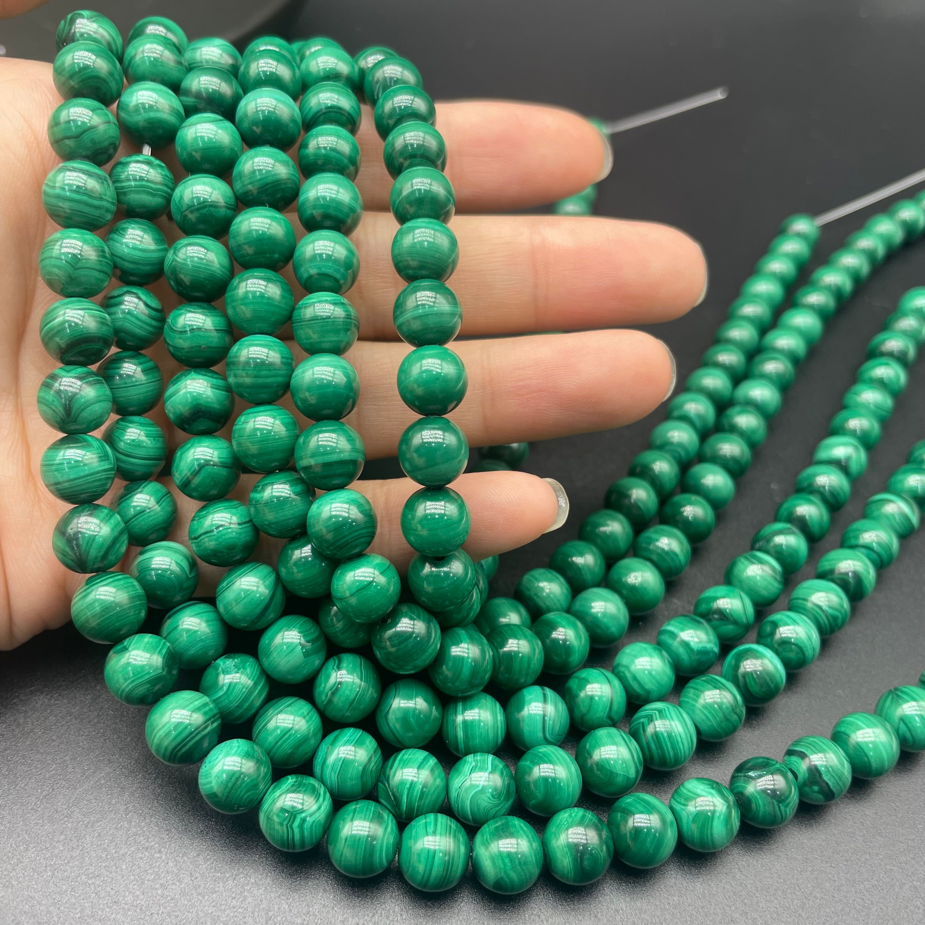 Malachite Beads Strands Loose Beads Jewelry DIY Bracelets Natural Crystal