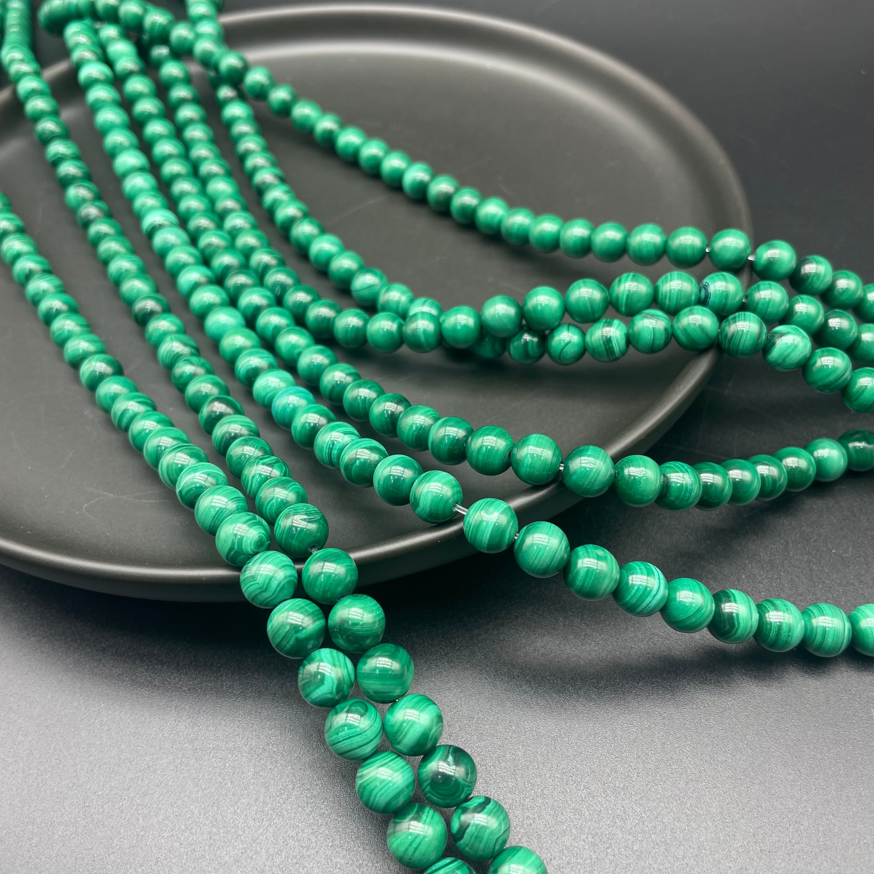 Malachite Beads Strands Loose Beads Jewelry DIY Bracelets Natural Crystal