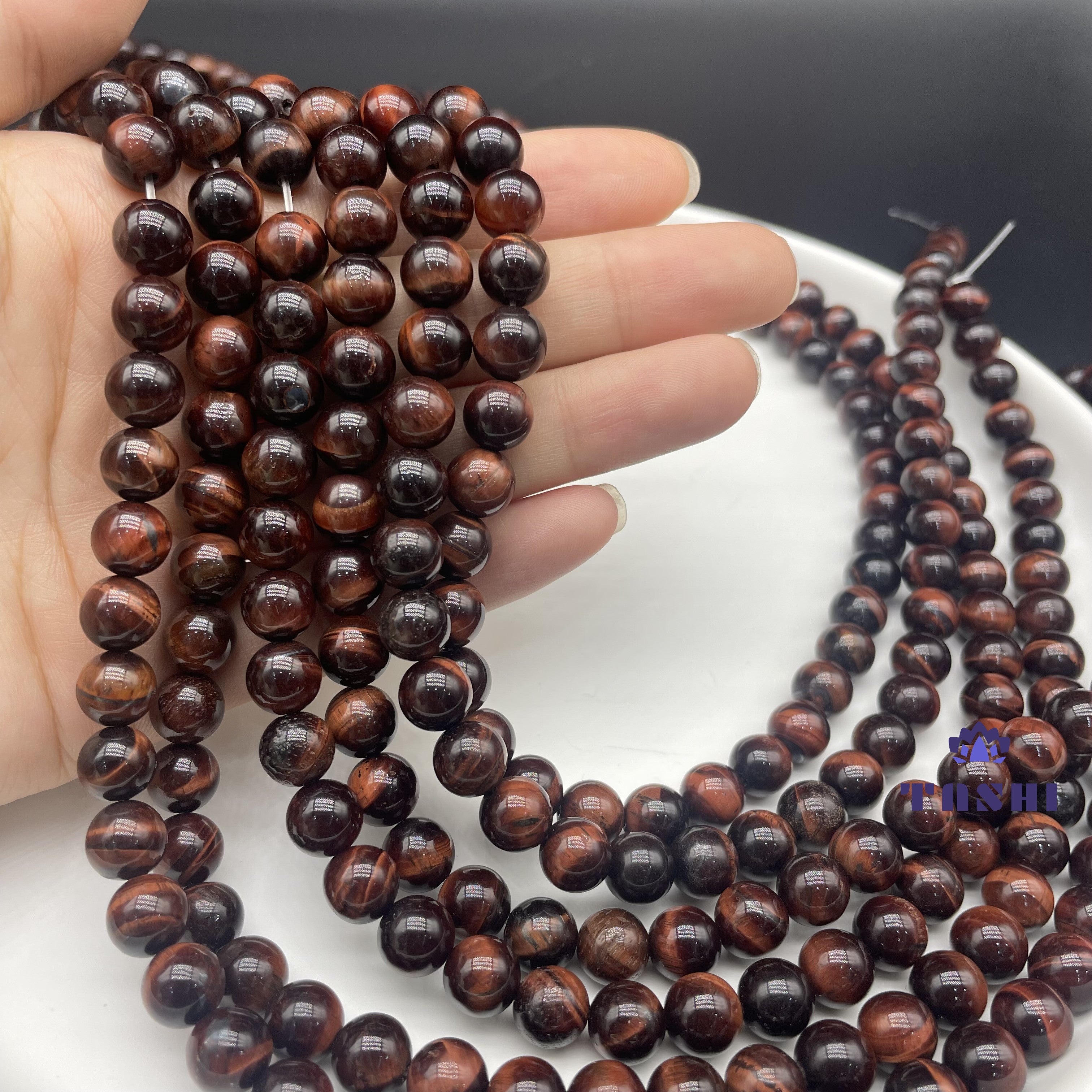 Red Tiger Eye Beads Strands Loose Beads Jewelry DIY Bracelets Natural Crystal