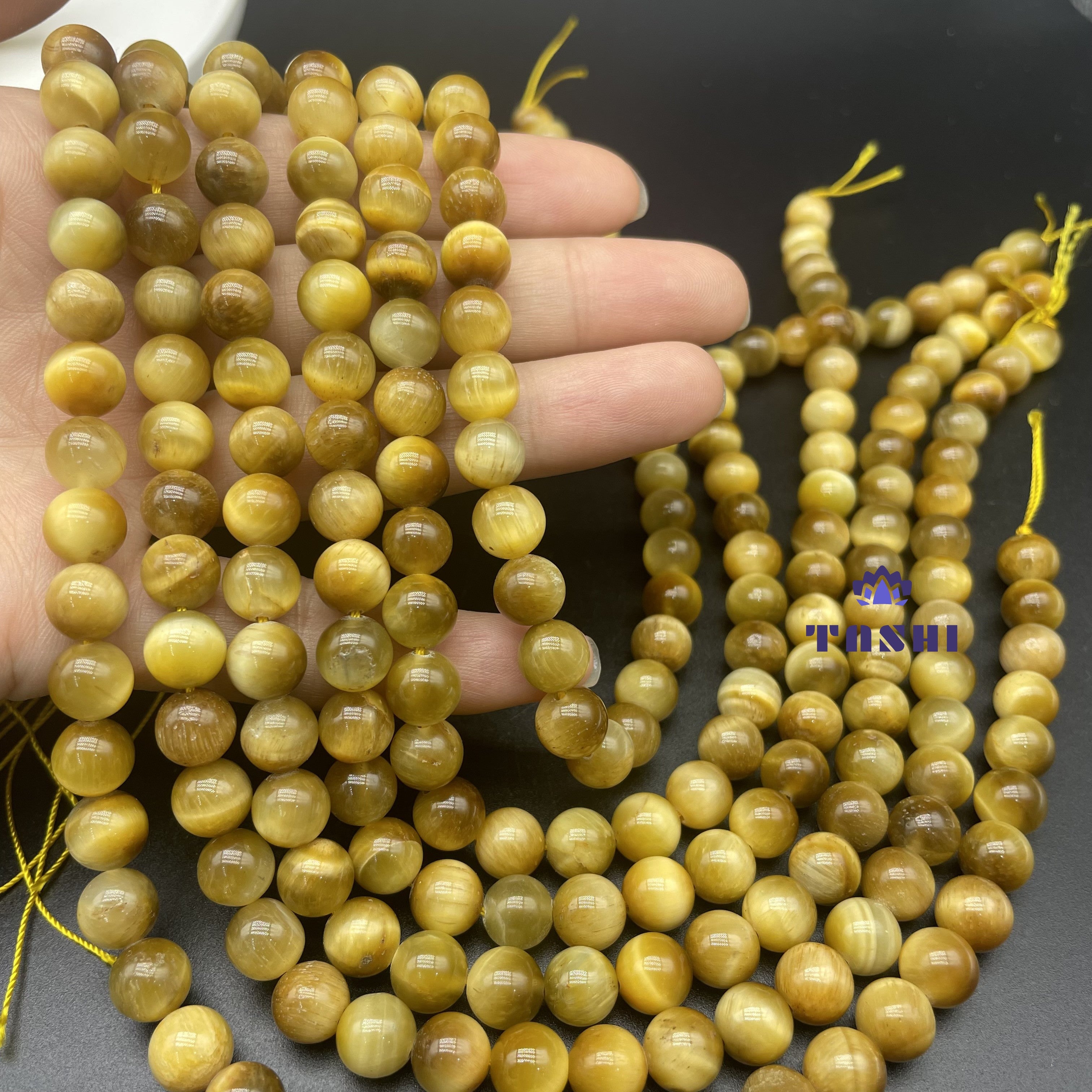 Golden Tiger Eye Beads Strands Loose Beads Jewelry DIY Bracelets Natural Crystal