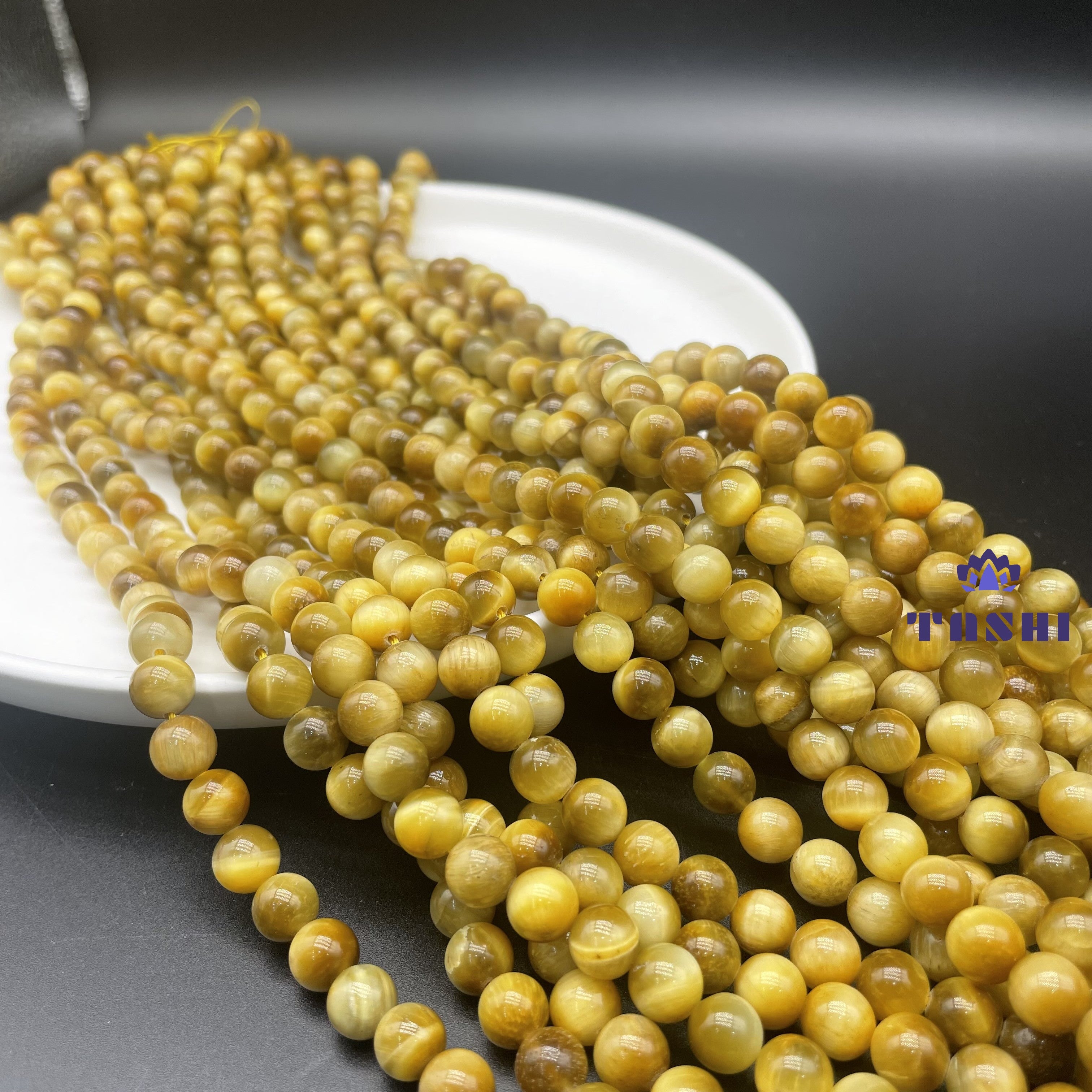 Golden Tiger Eye Beads Strands Loose Beads Jewelry DIY Bracelets Natural Crystal