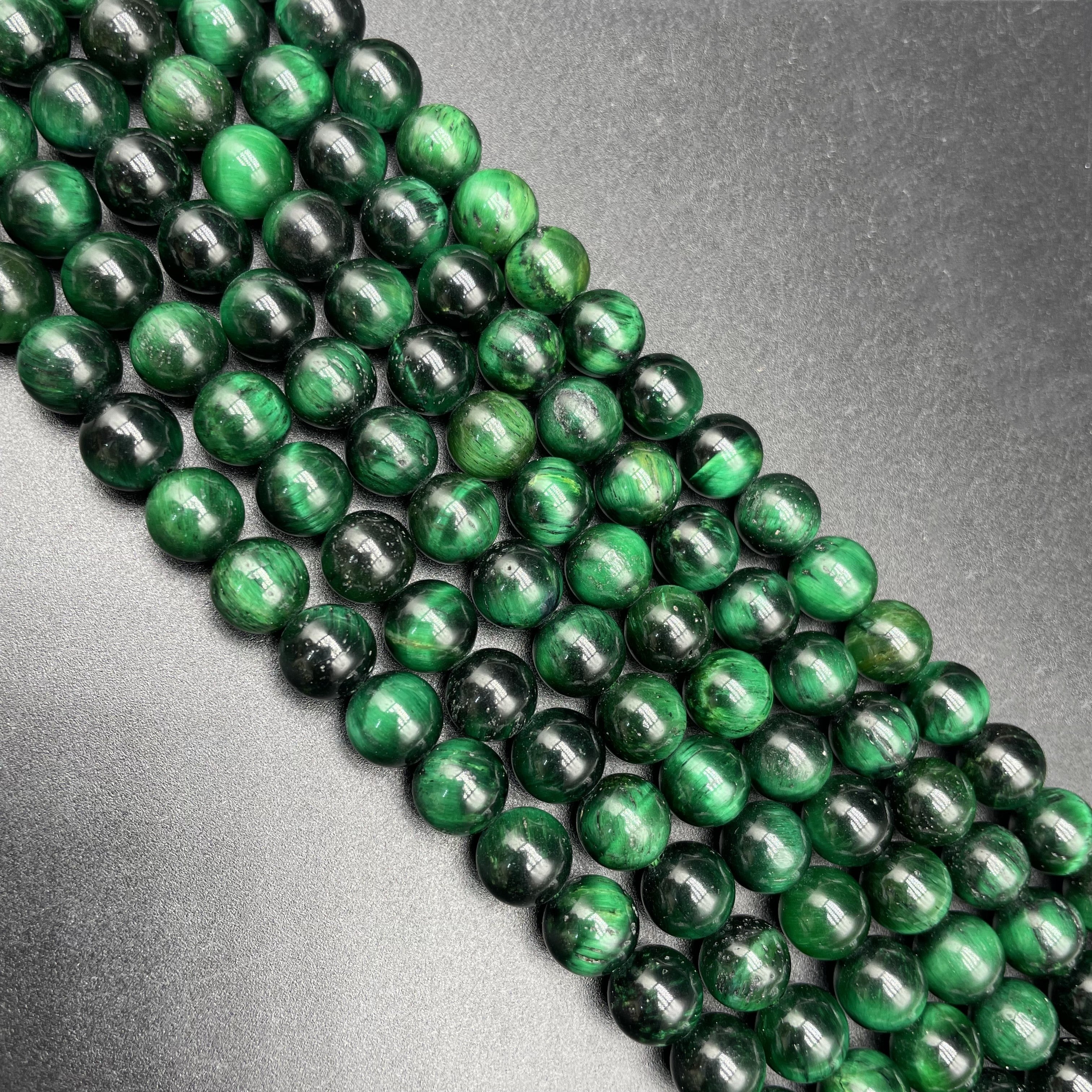 Green Tiger Eye Beads Strands Loose Beads Jewelry DIY Bracelets Natural Crystal