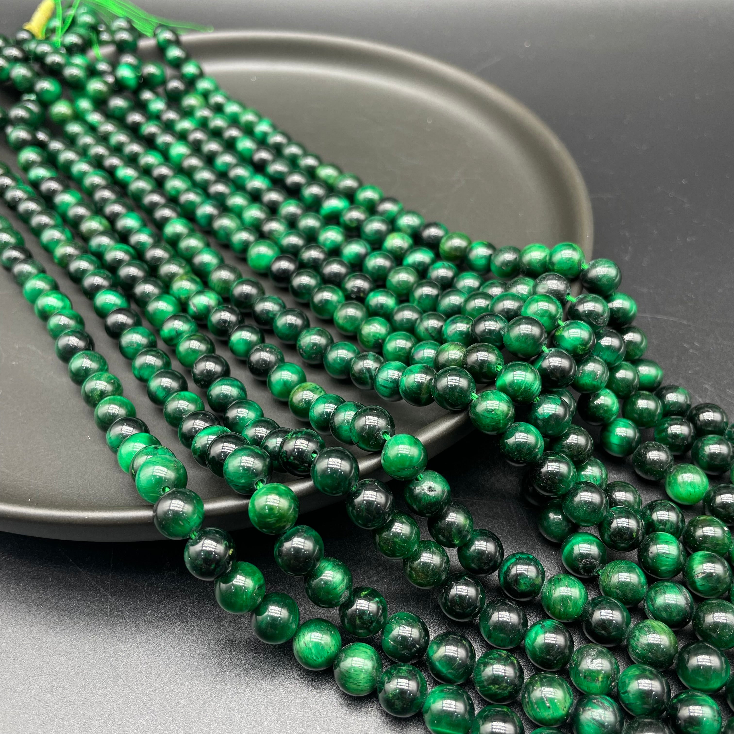 Green Tiger Eye Beads Strands Loose Beads Jewelry DIY Bracelets Natural Crystal