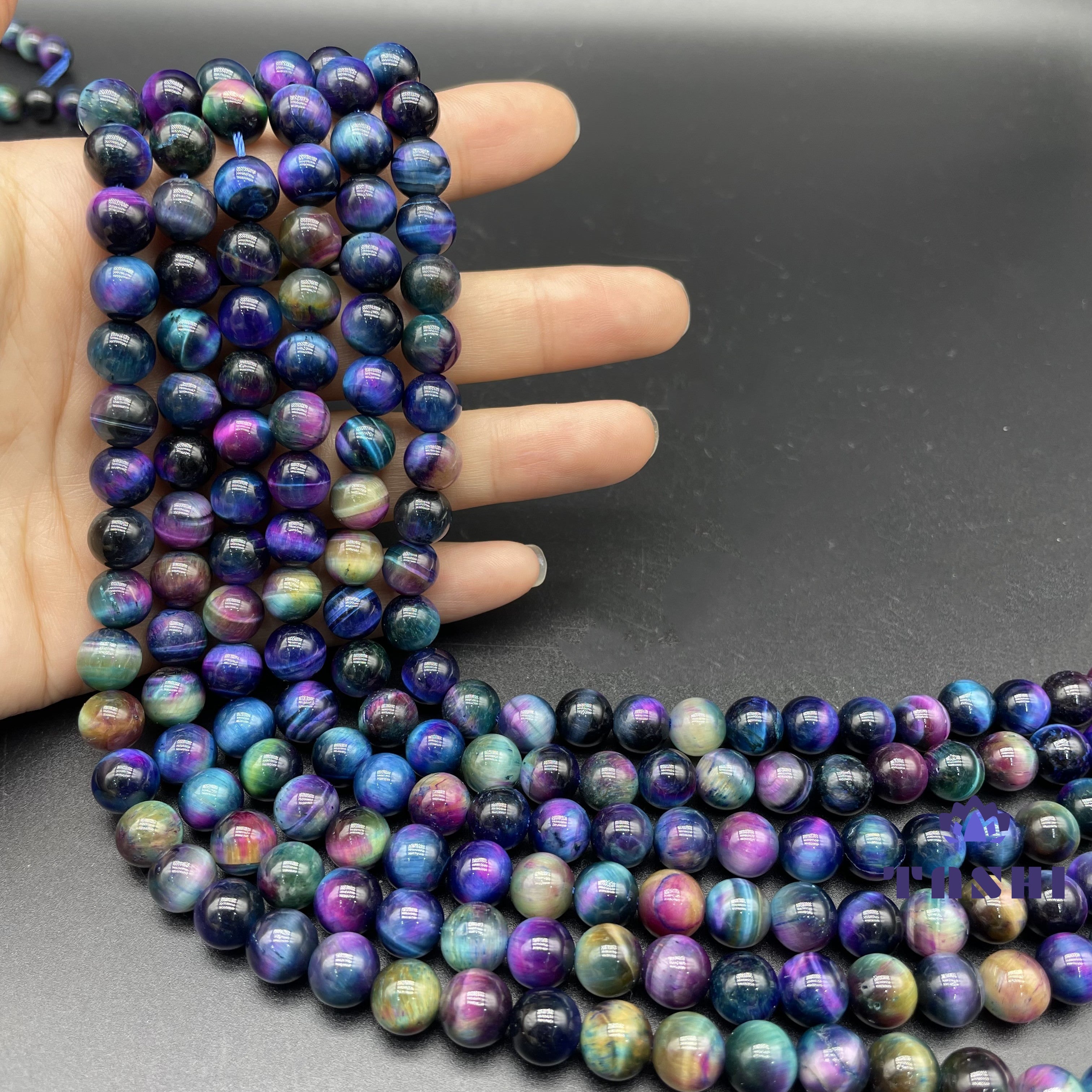 Blue Galaxy Tiger Eye Beads Strands Loose Beads Jewelry DIY Bracelets