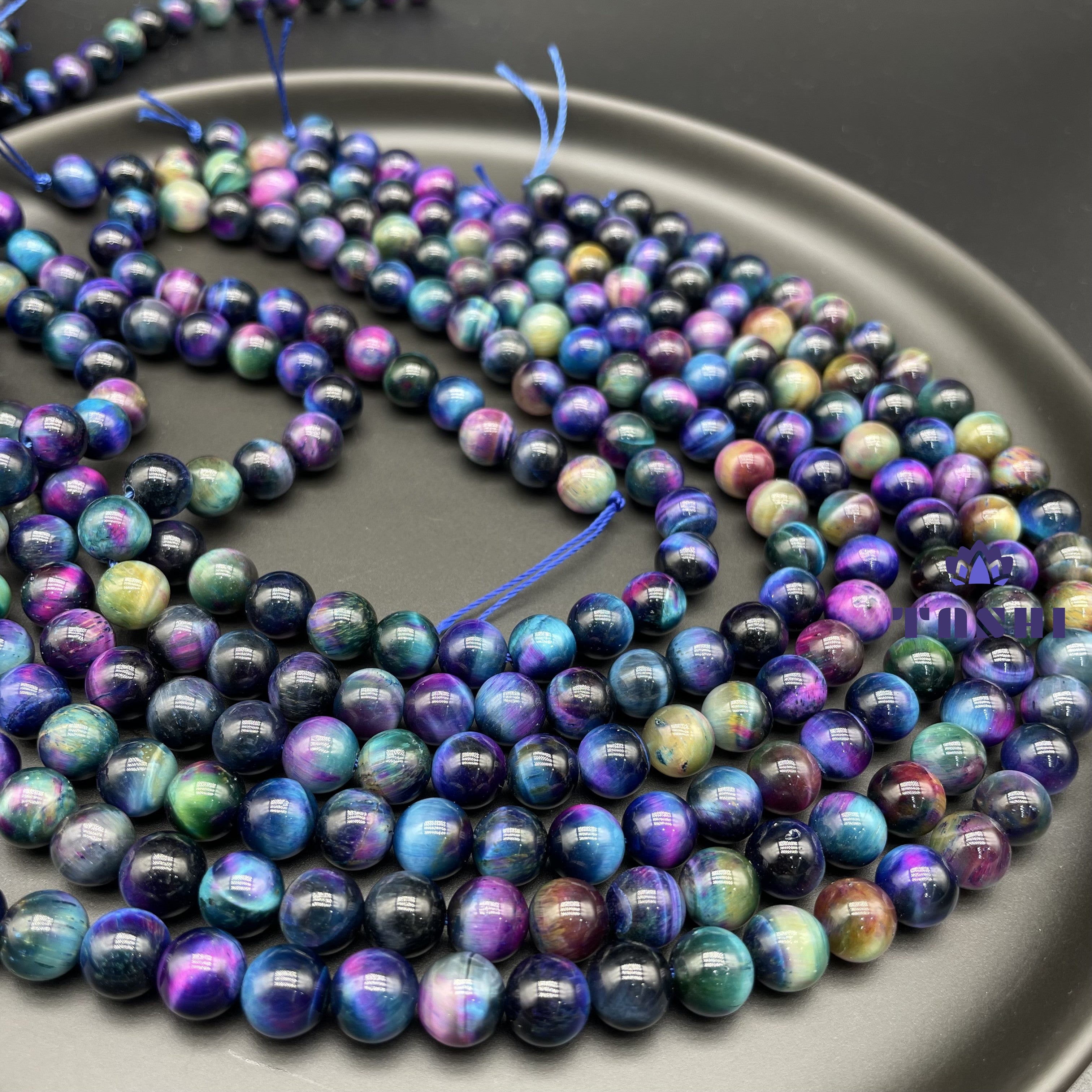 Blue Galaxy Tiger Eye Beads Strands Loose Beads Jewelry DIY Bracelets