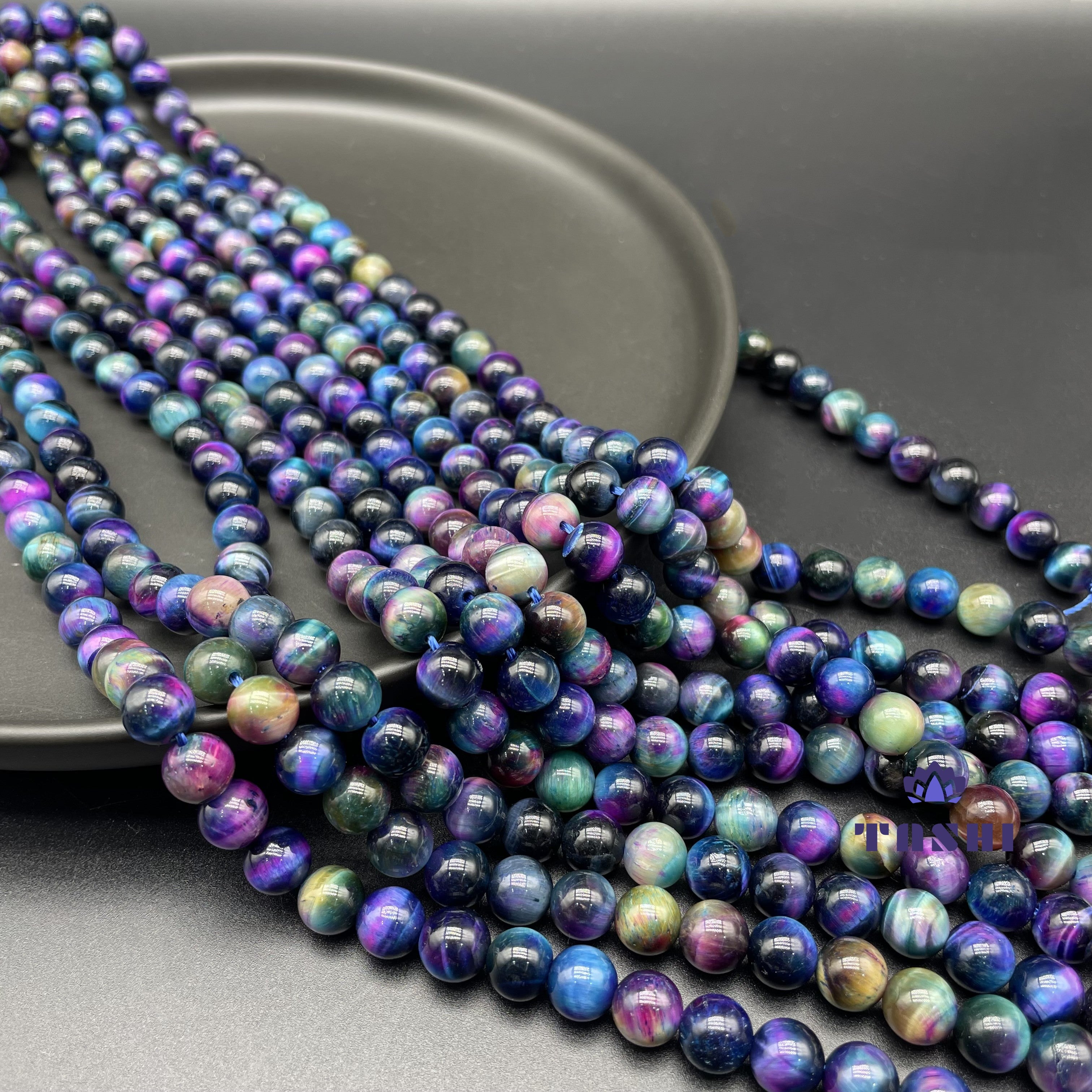 Blue Galaxy Tiger Eye Beads Strands Loose Beads Jewelry DIY Bracelets