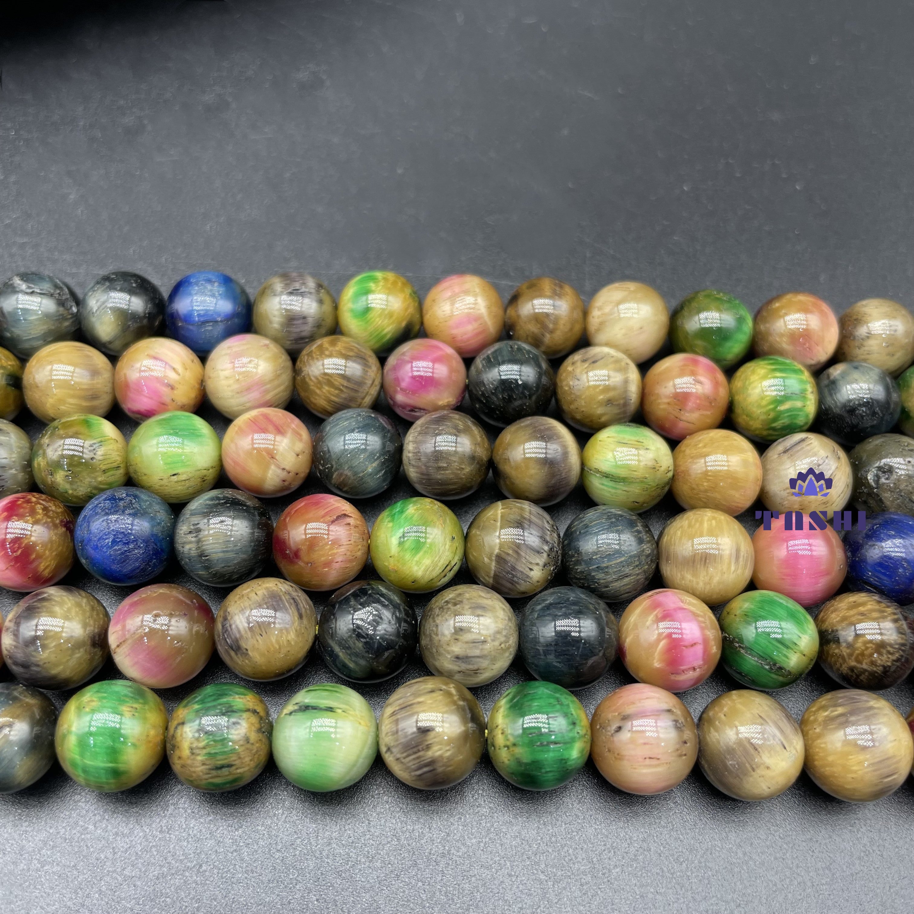 Tourmaline Tiger Eye Beads Strands Loose Beads Jewelry DIY Bracelets Natural Crystal