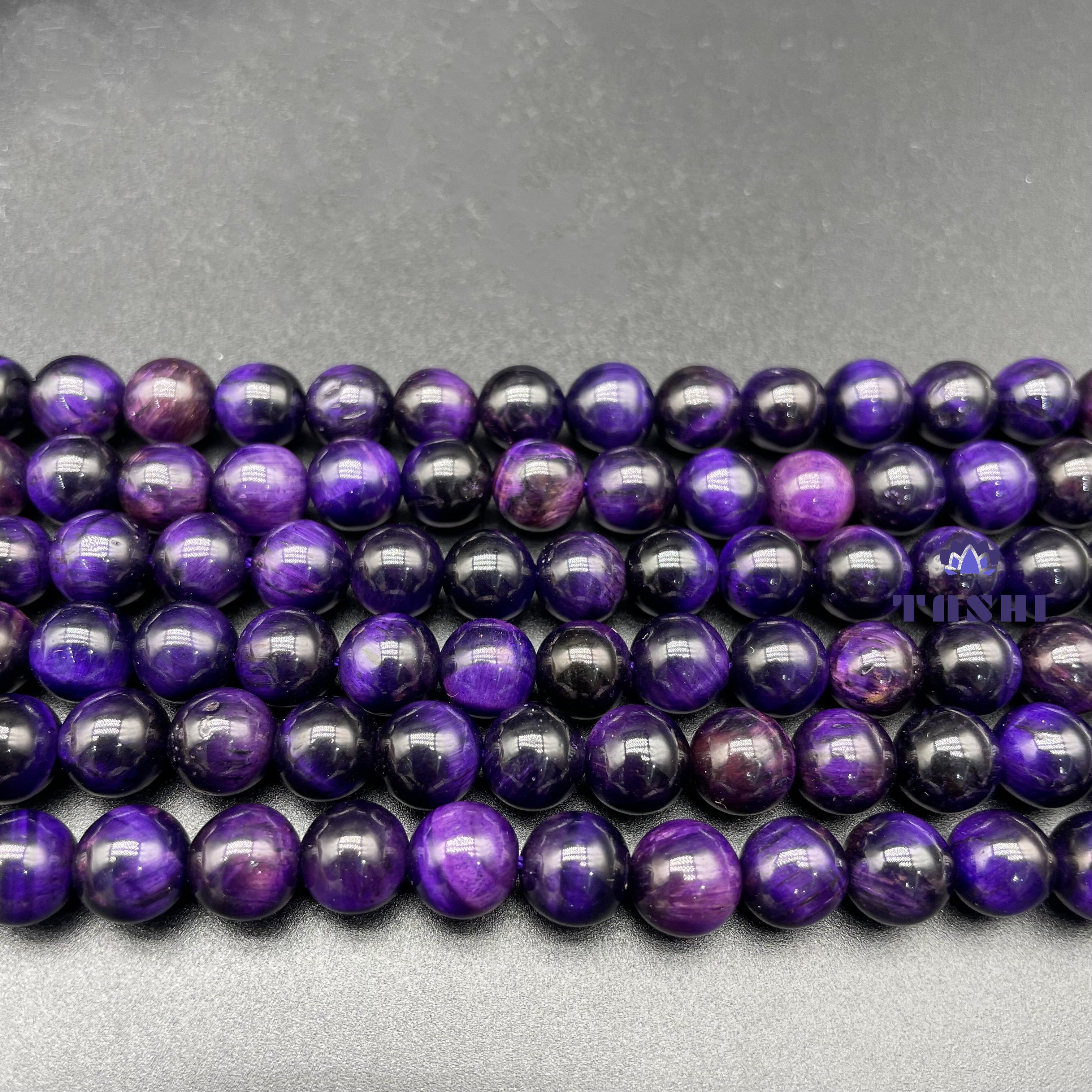 Purple Tiger Eye Beads Strands Loose Beads Jewelry DIY Bracelets Natural Crystal