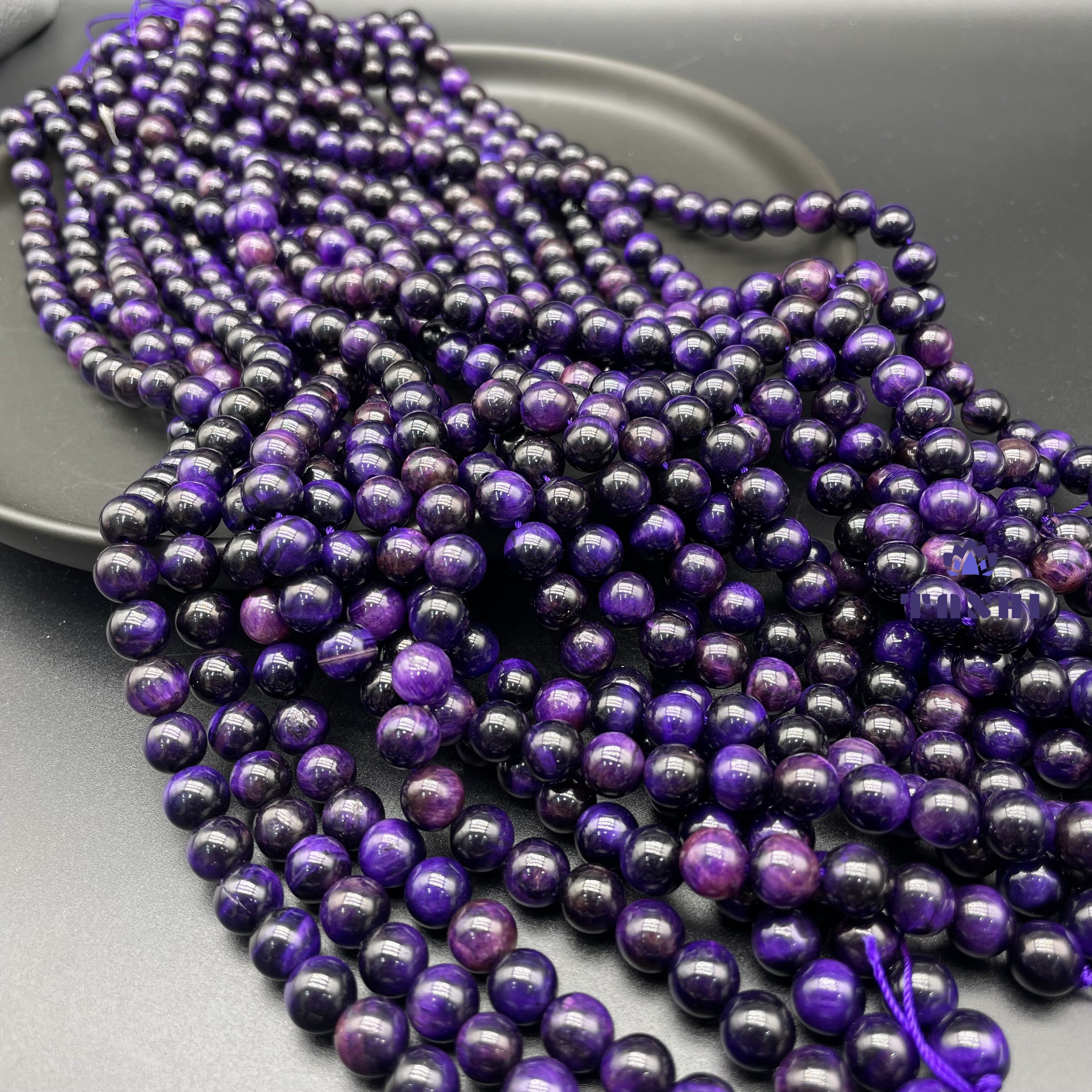 Purple Tiger Eye Beads Strands Loose Beads Jewelry DIY Bracelets Natural Crystal