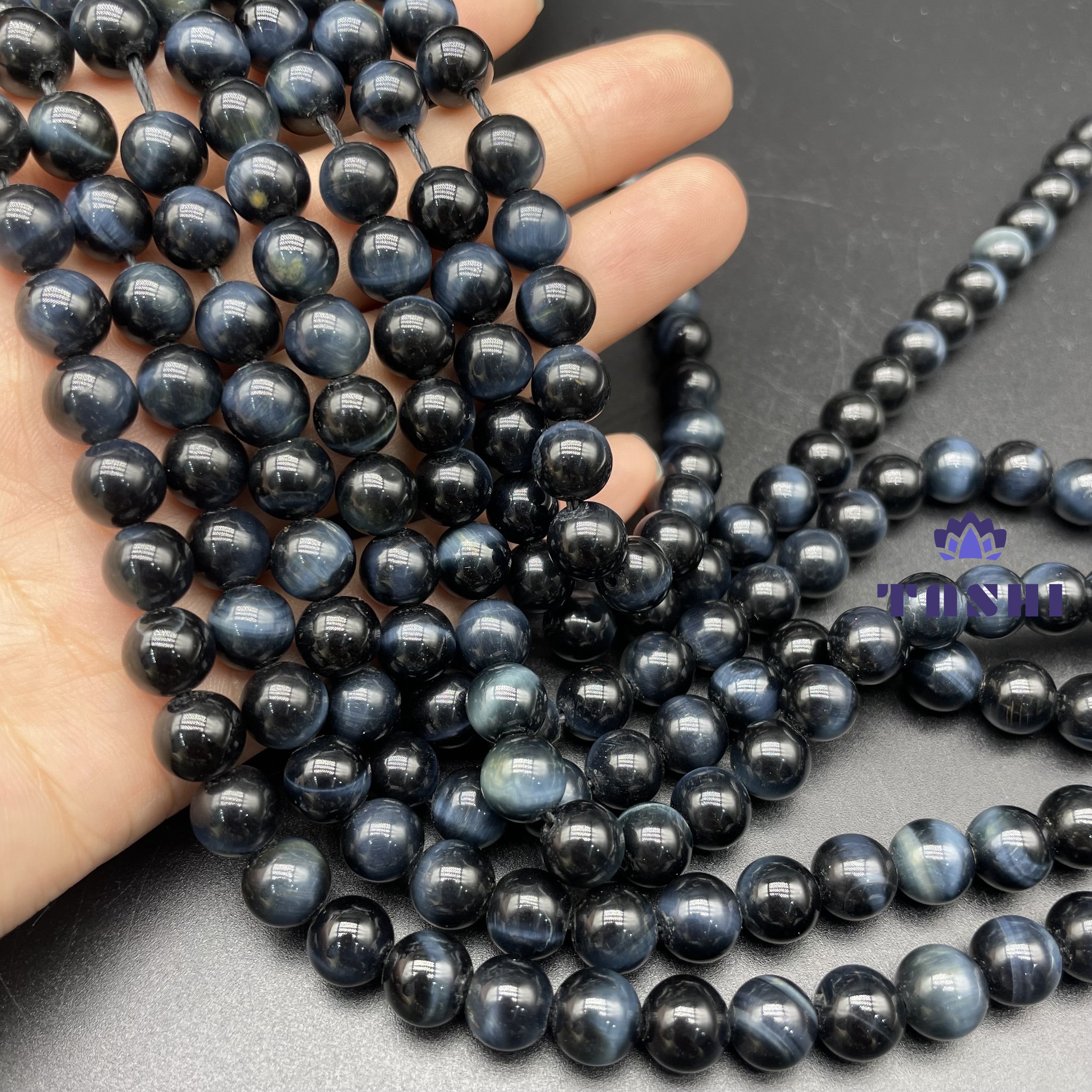 Blue Tiger Eye Beads Strands Loose Beads Jewelry DIY Bracelets Natural Crystal