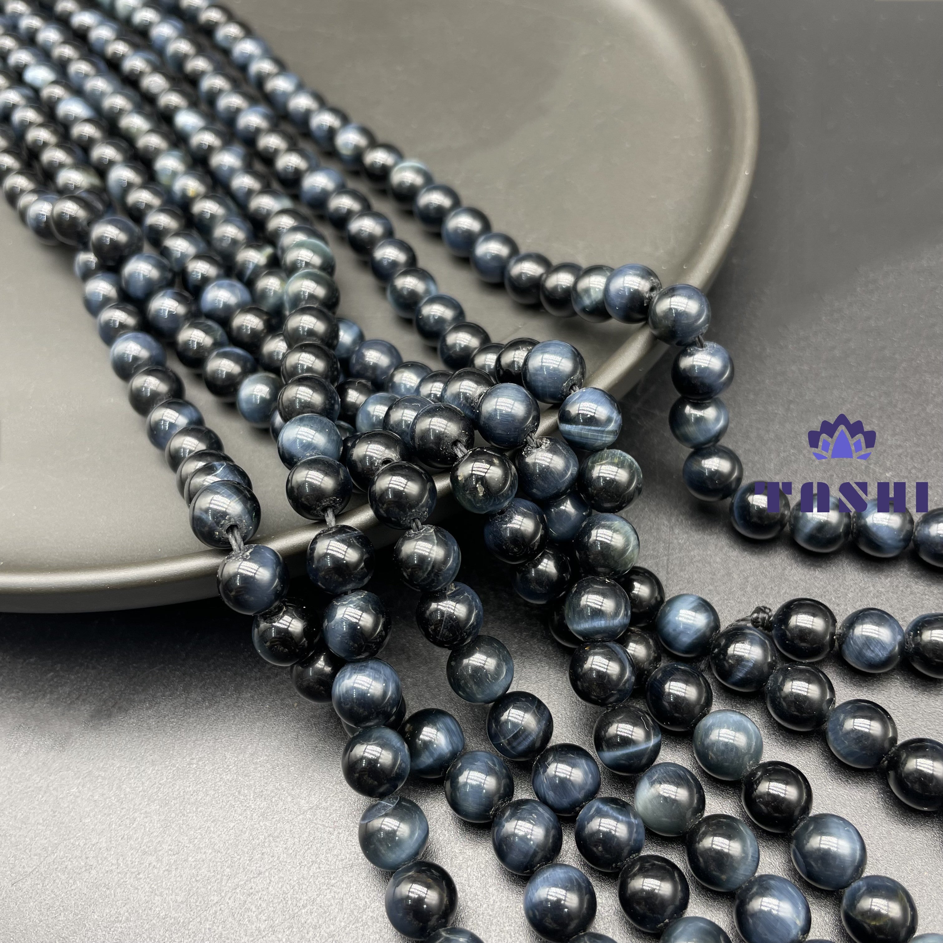 Blue Tiger Eye Beads Strands Loose Beads Jewelry DIY Bracelets Natural Crystal