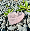 Natural Rose Quartz Heart Bowl Plate Holder