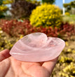 Natural Rose Quartz Heart Bowl Plate Holder