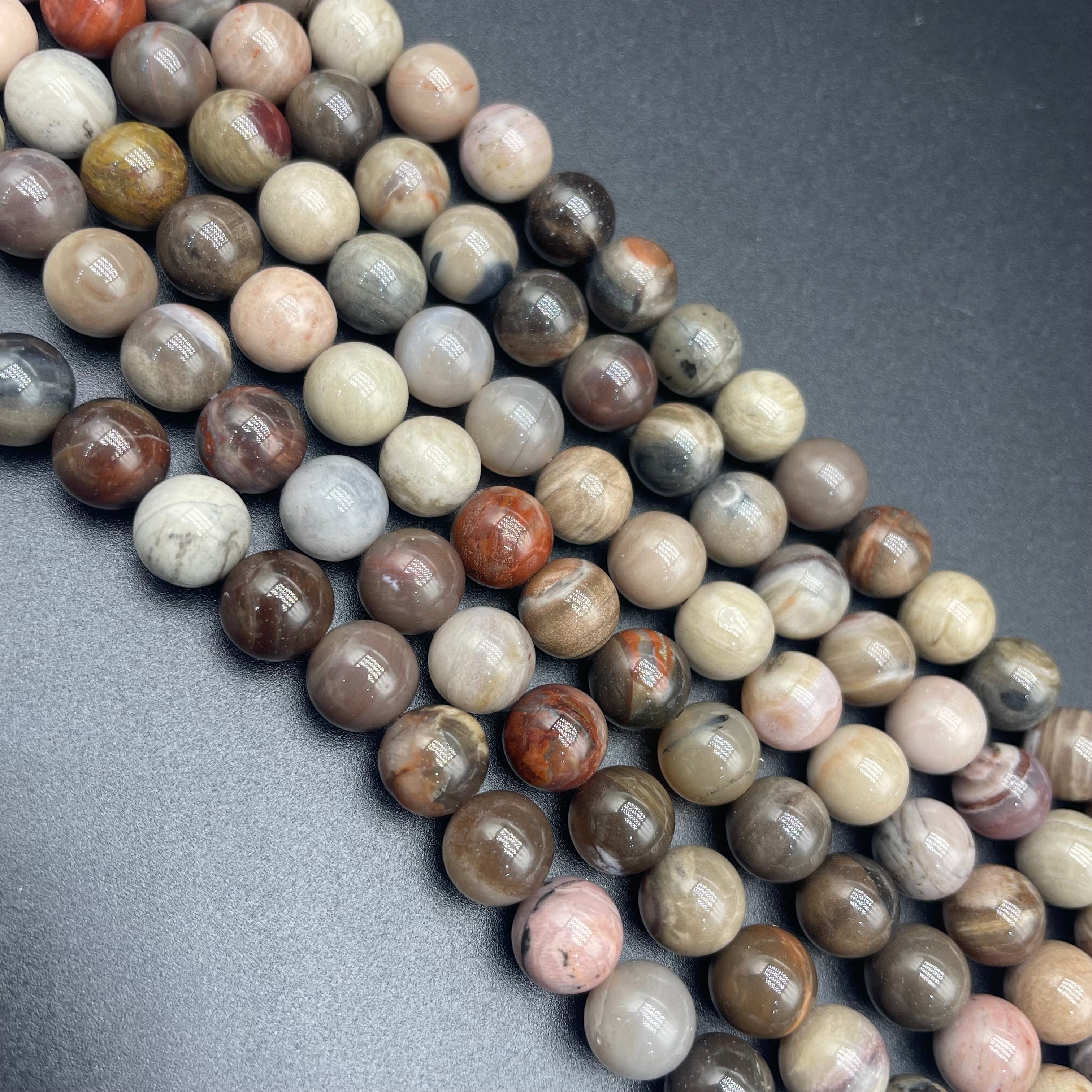 Petrified Wood Beads Strands Loose Beads Jewelry DIY Bracelets