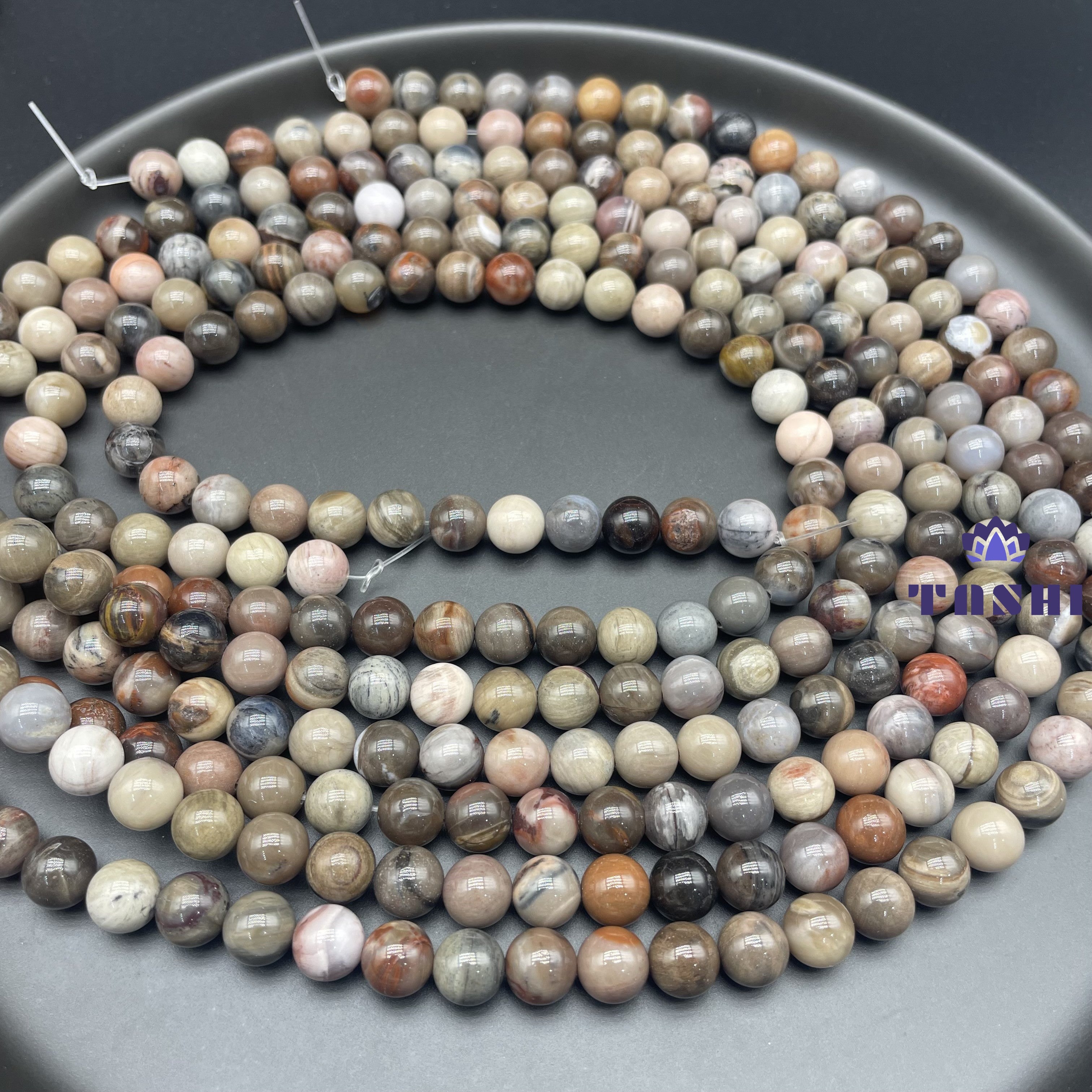 Petrified Wood Beads Strands Loose Beads Jewelry DIY Bracelets