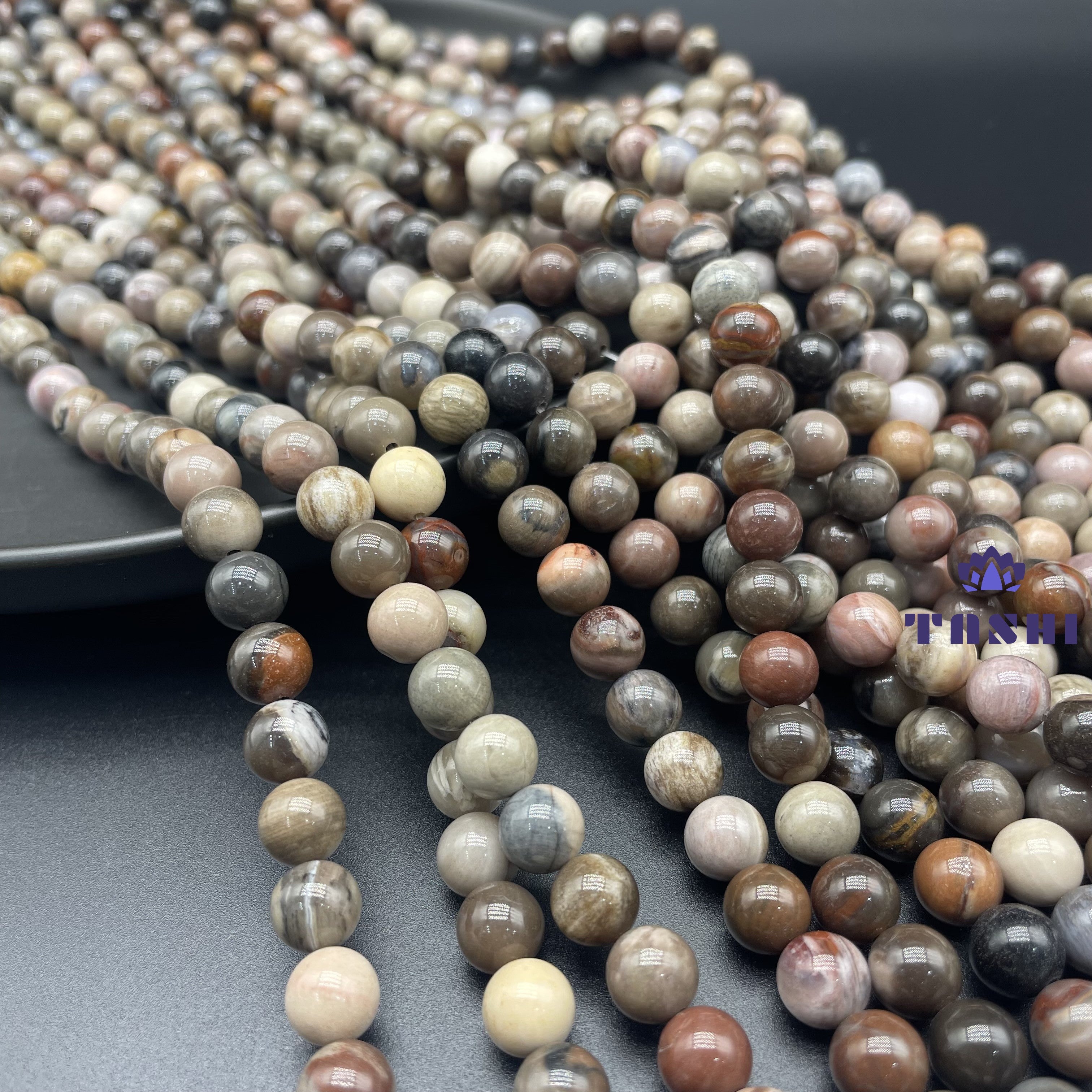 Petrified Wood Beads Strands Loose Beads Jewelry DIY Bracelets