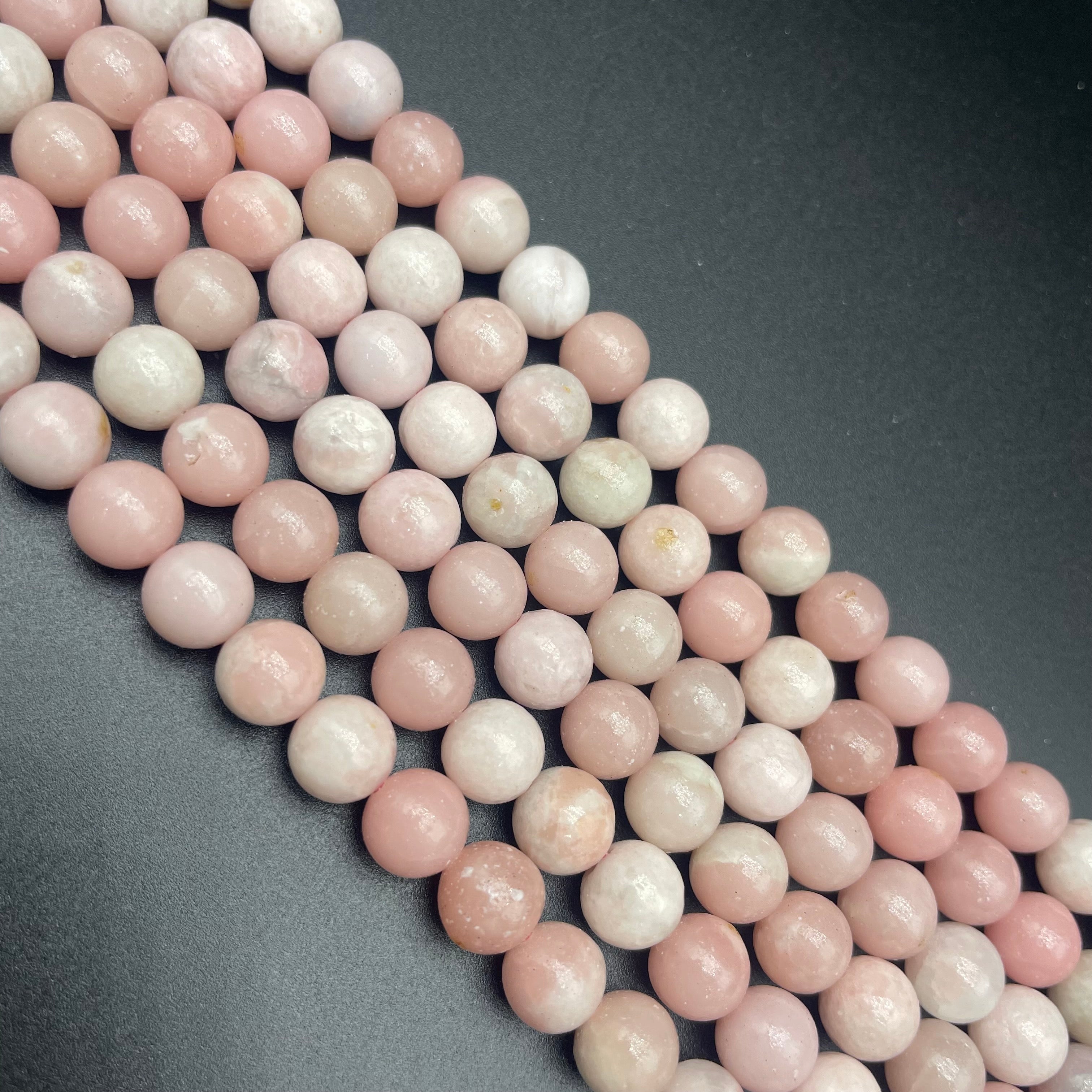 Pink Opal Beads Strands Loose Beads Jewelry DIY Bracelets