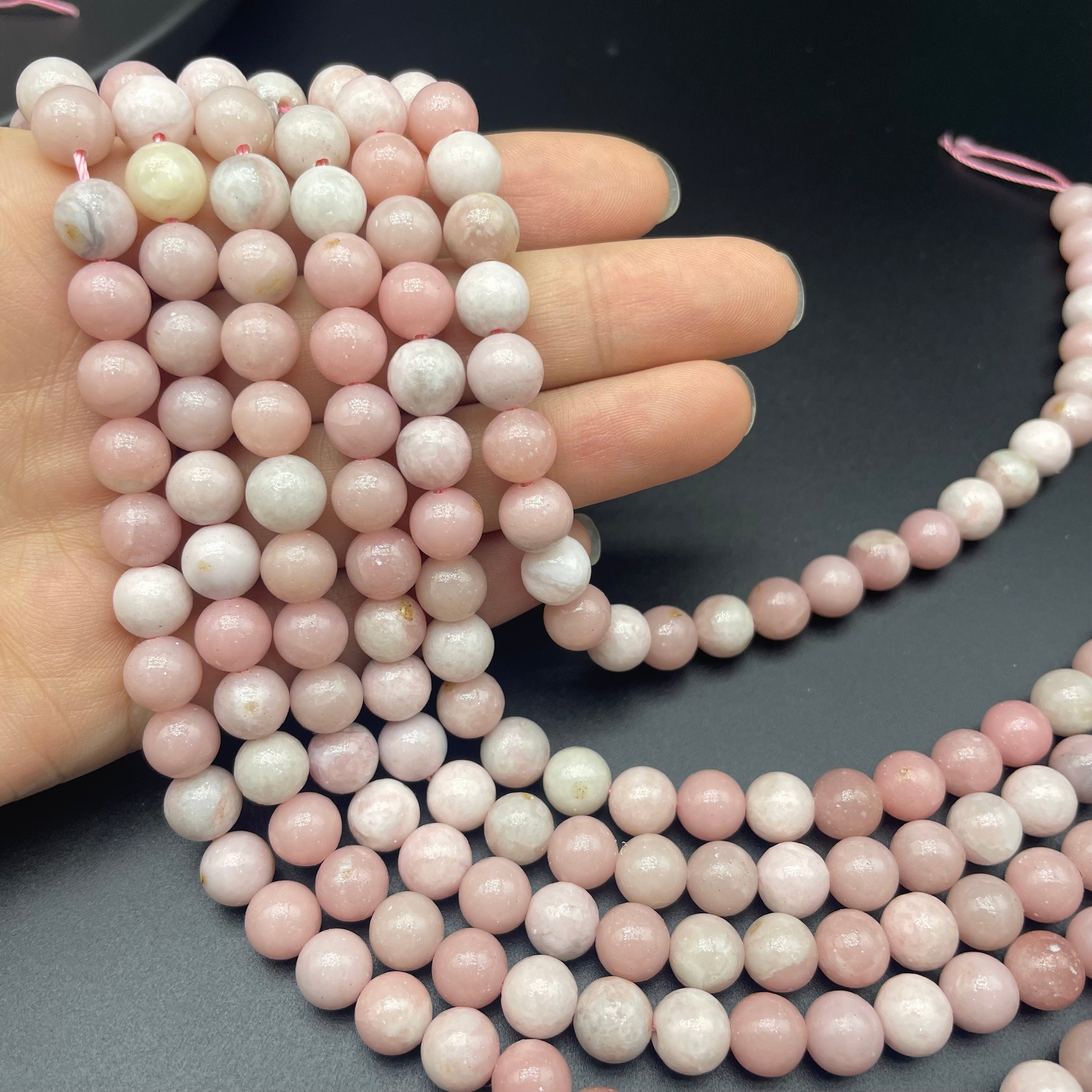 Pink Opal Beads Strands Loose Beads Jewelry DIY Bracelets