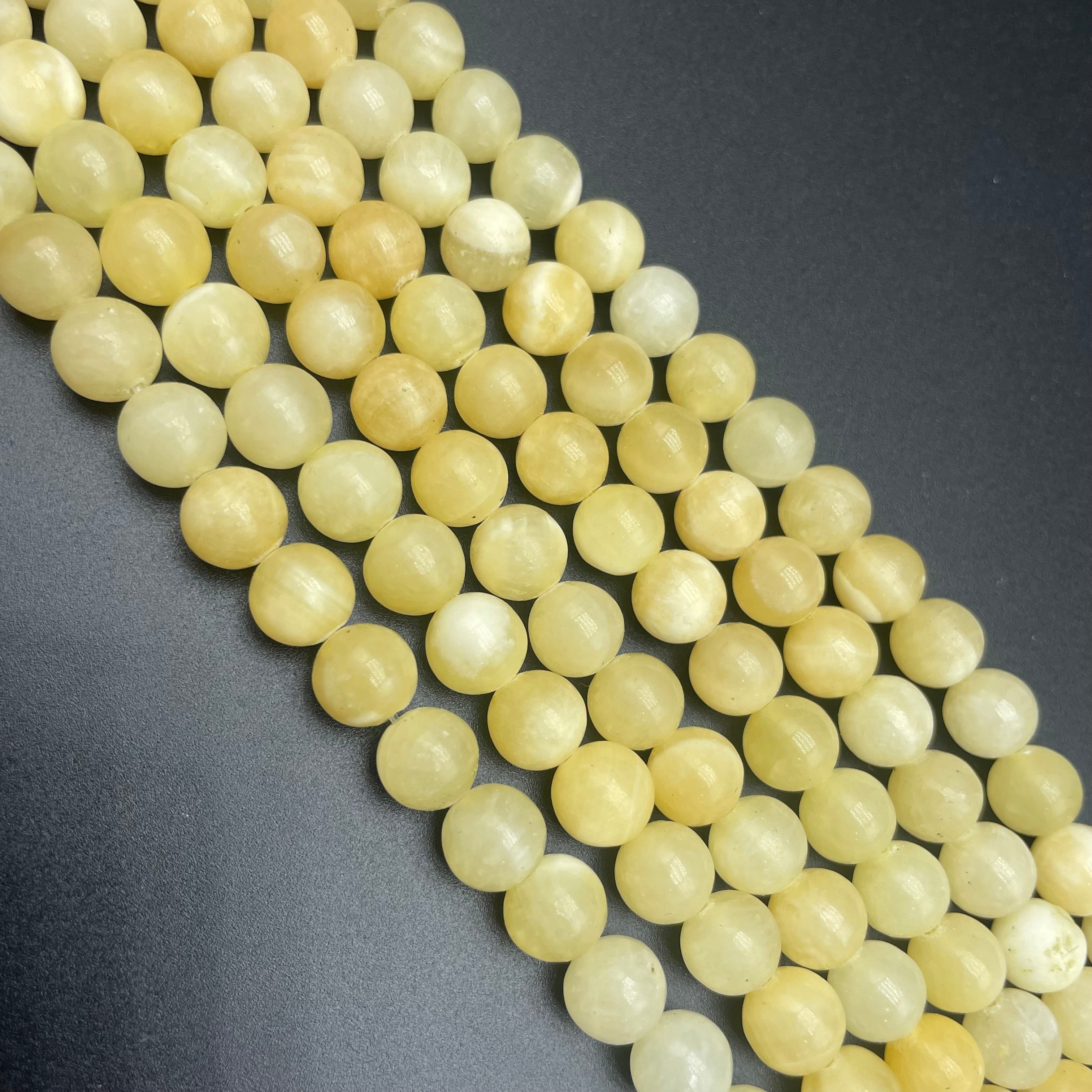 Yellow Calcite Beads Strands Loose Beads Jewelry DIY Bracelets