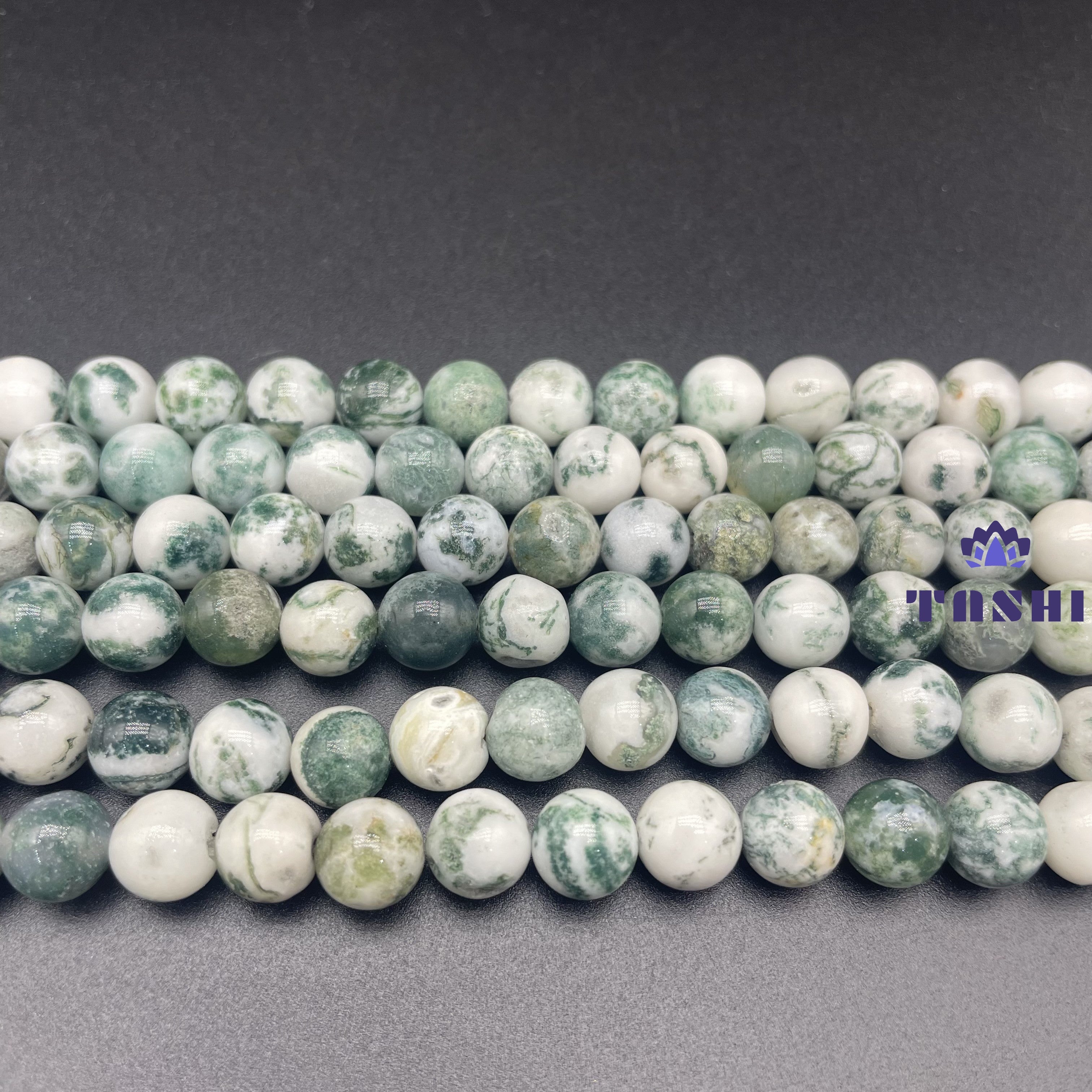 Moss Agate Beads Strands Loose Beads Jewelry DIY Bracelets