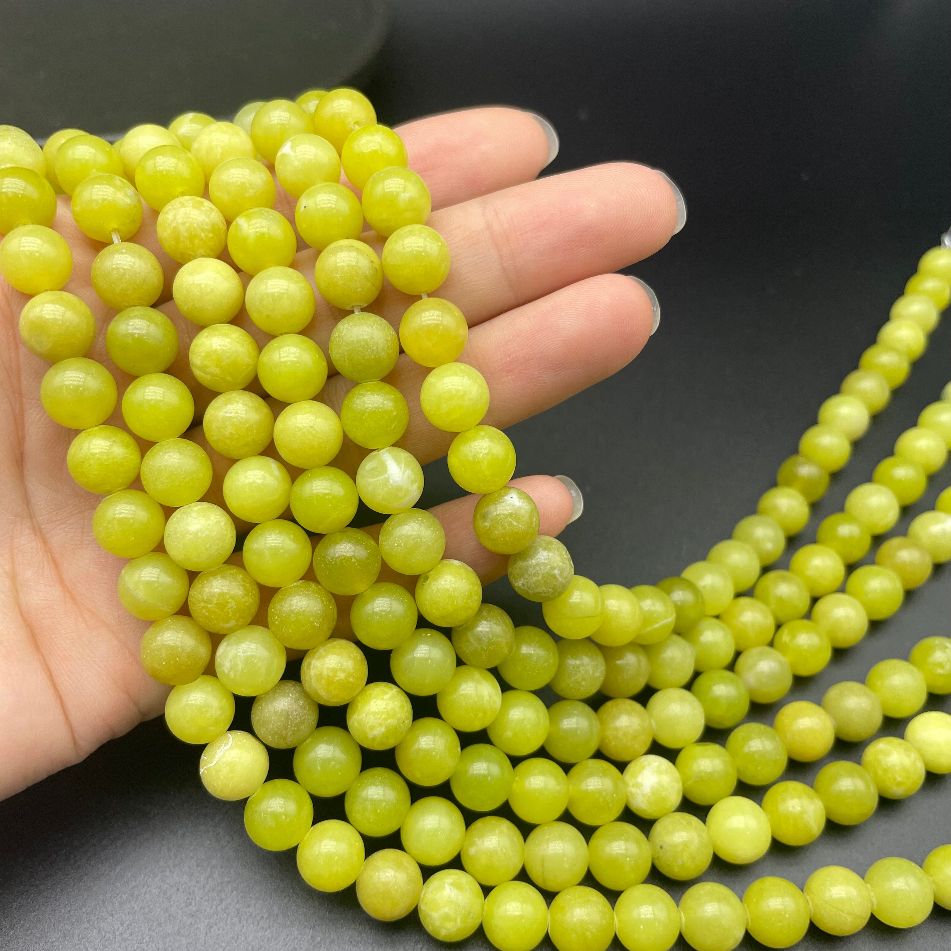 Lemon Jade Beads Strands Loose Beads Jewelry DIY Bracelets