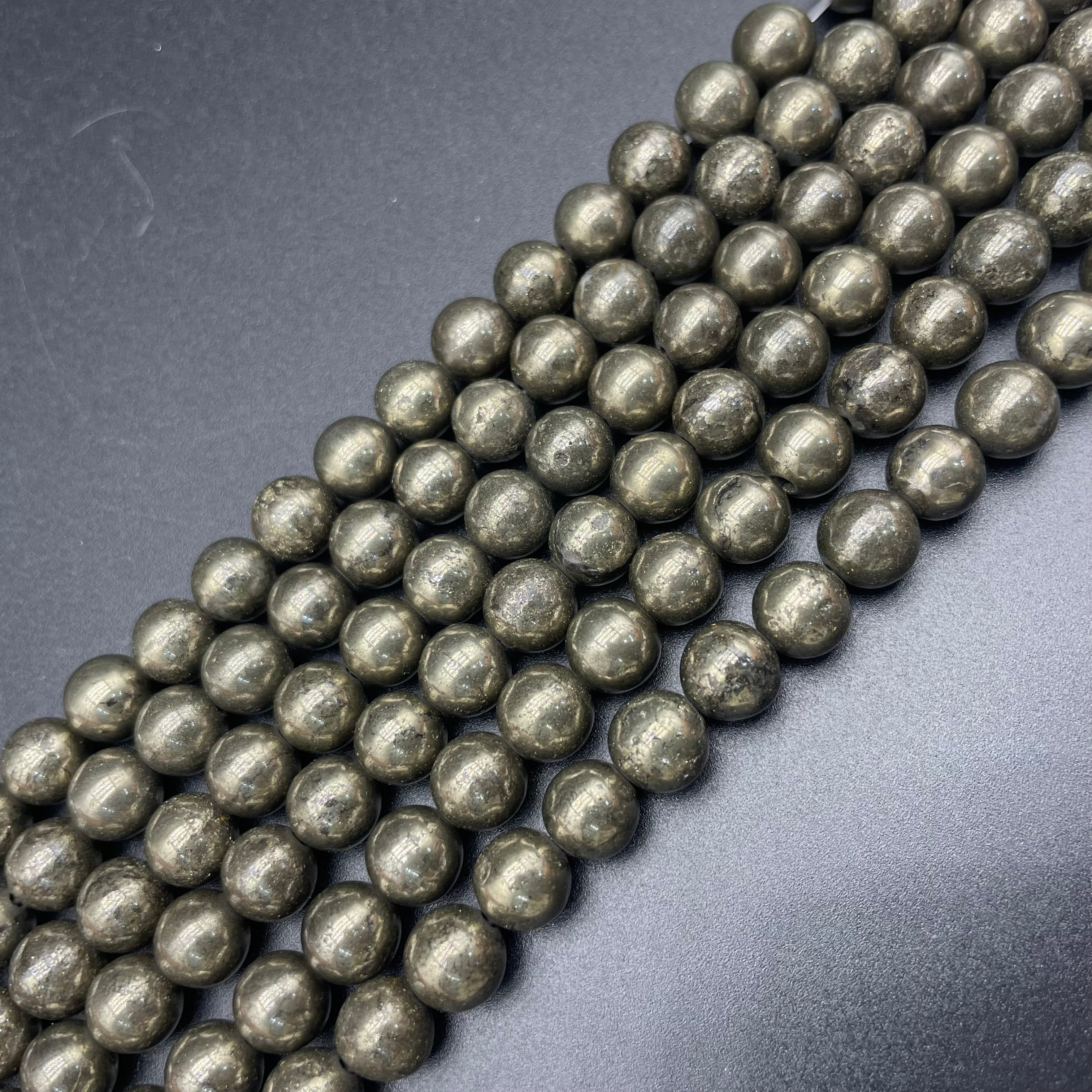 Pyrite Beads Strands Loose Beads Jewelry DIY Bracelets