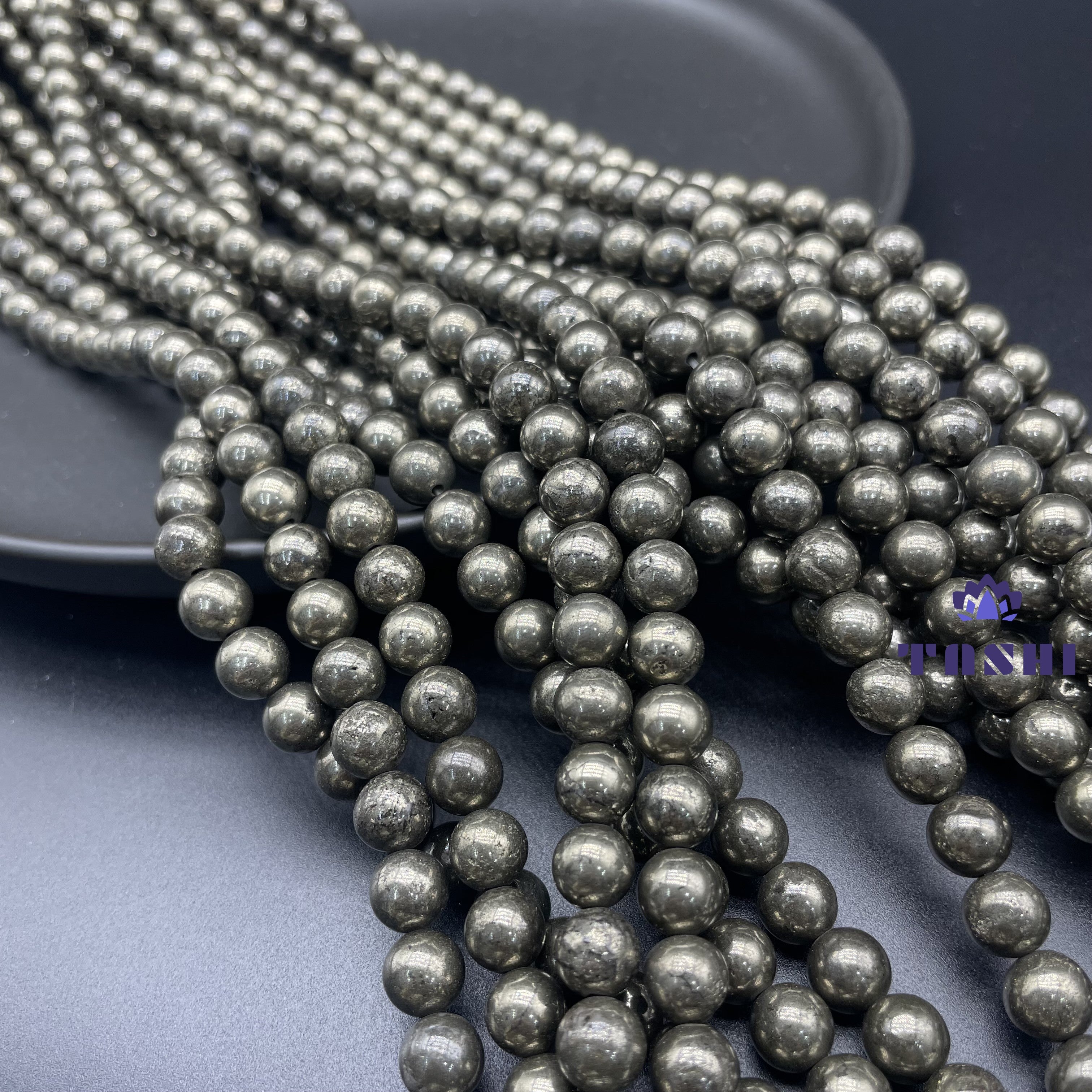 Pyrite Beads Strands Loose Beads Jewelry DIY Bracelets