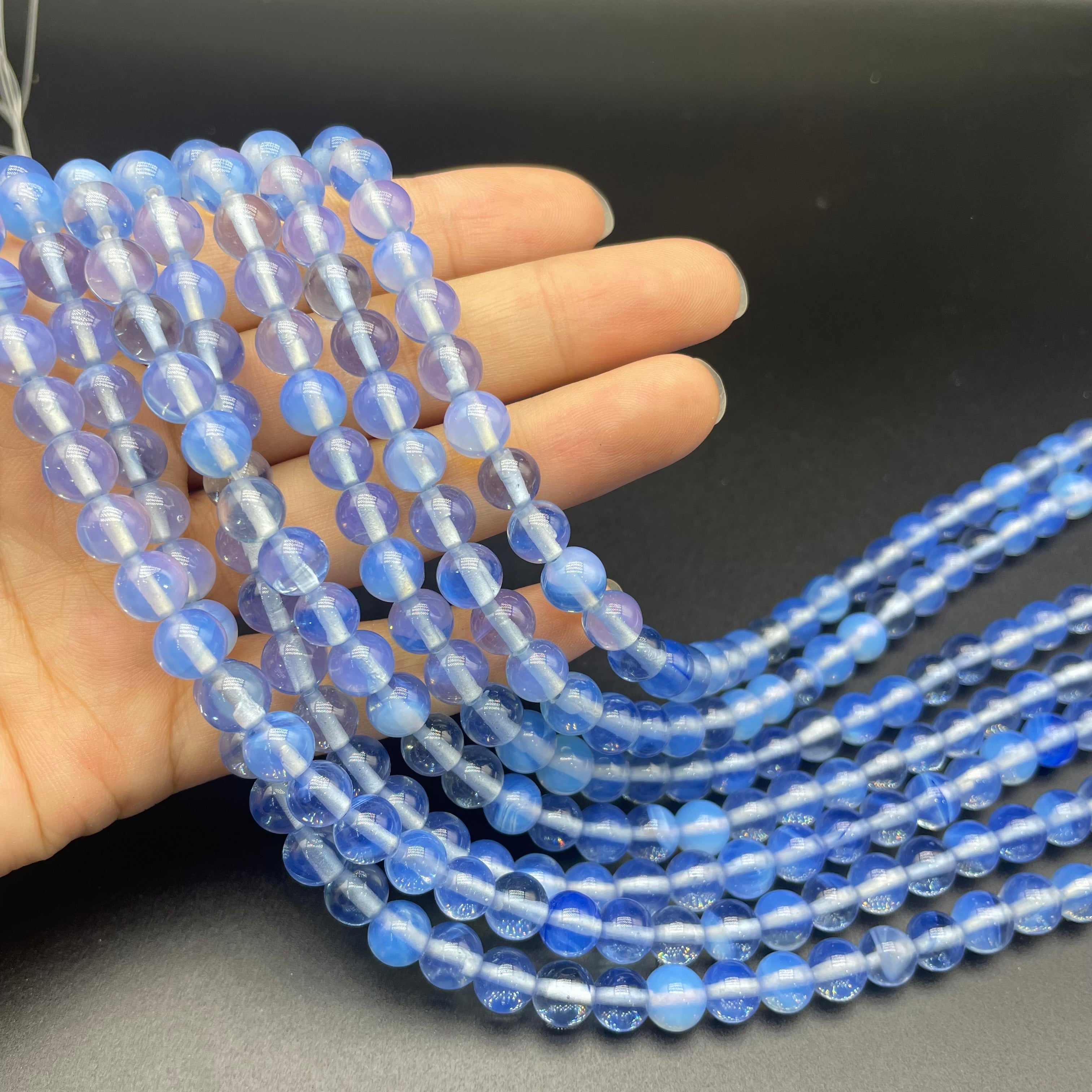 Blue Opalite Beads Strands Bracelets DIY