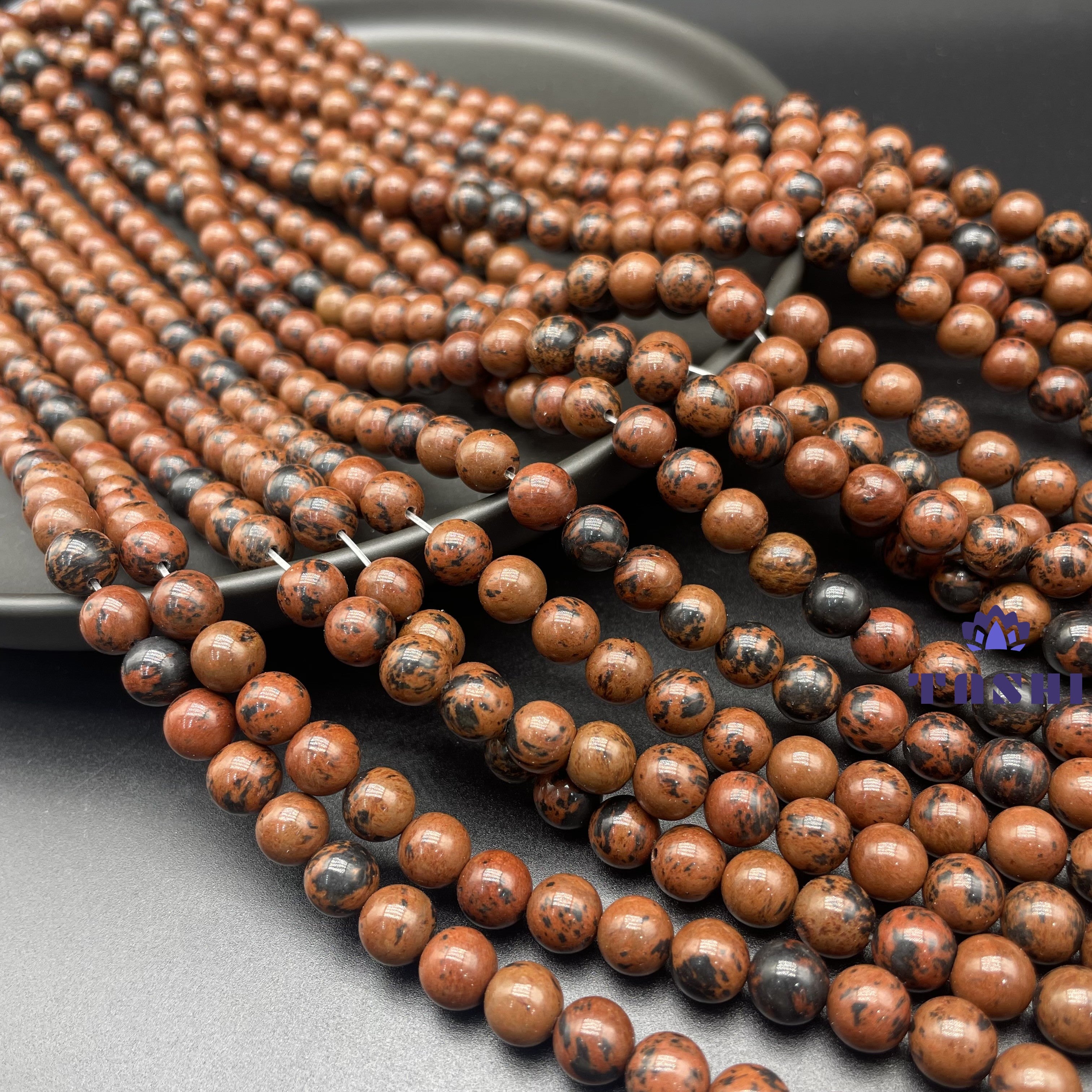 Mahogany Obsidian Beads Strands Loose Beads Jewelry DIY Bracelets